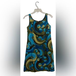 BECKY & MAX GREEN & BLUE MINI DRESS SIZE 4